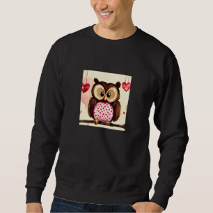 Valentine's Day Love Heart Owl Teddy Girlfriend Fi Sweatshirt