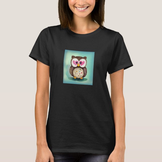 Valentine's Day Love Heart Owl Teddy Girlfriend Fi T-Shirt (Front)