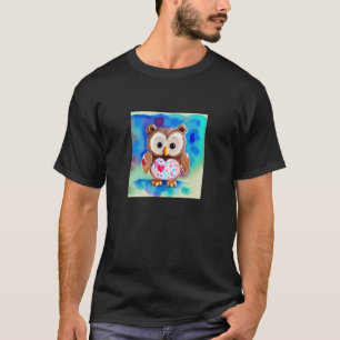 Valentine's Day Love Heart Owl Teddy Girlfriend Fi T-Shirt