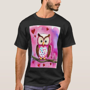 Valentine's Day Love Heart Owl Teddy Girlfriend Fi T-Shirt