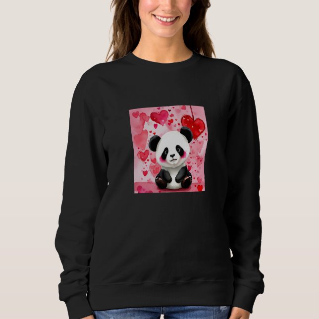 Valentine's Day Love Heart Panda Girlfriend Fiancé Sweatshirt (Front)