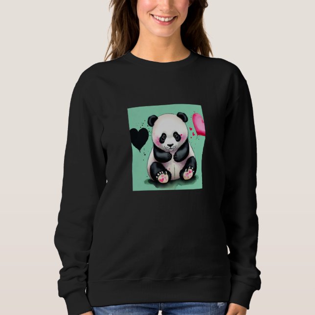 Valentine's Day Love Heart Panda Girlfriend Fiancé Sweatshirt (Front)