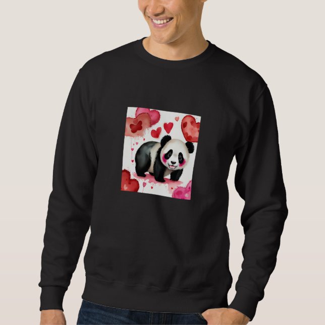 Valentine's Day Love Heart Panda Girlfriend Fiancé Sweatshirt (Front)