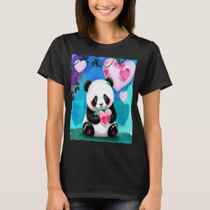 Valentine's Day Love Heart Panda Girlfriend Fiancé T-Shirt