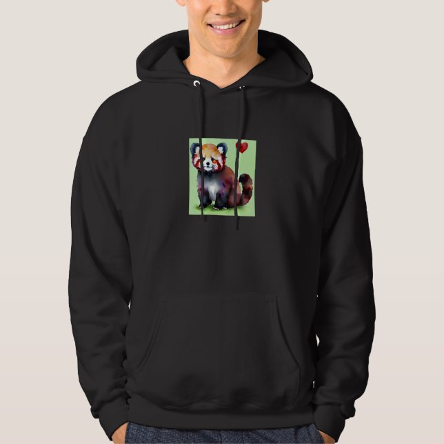 Valentine's Day Love Heart Red Panda Girlfriend Fi Hoodie (Front)