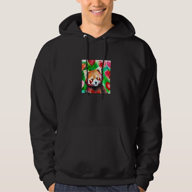 Valentine's Day Love Heart Red Panda Girlfriend Fi Hoodie (Front)