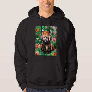 Valentine's Day Love Heart Red Panda Girlfriend Fi Hoodie