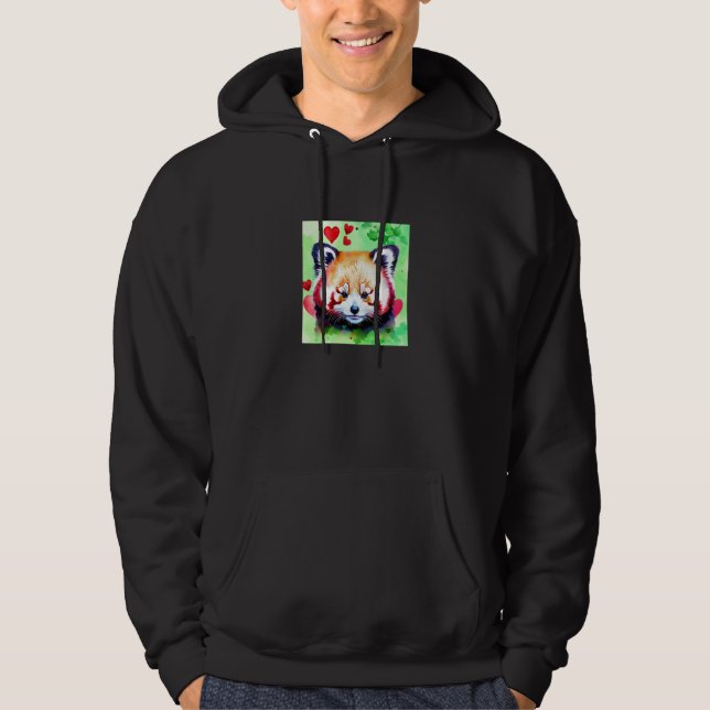Valentine's Day Love Heart Red Panda Girlfriend Fi Hoodie (Front)