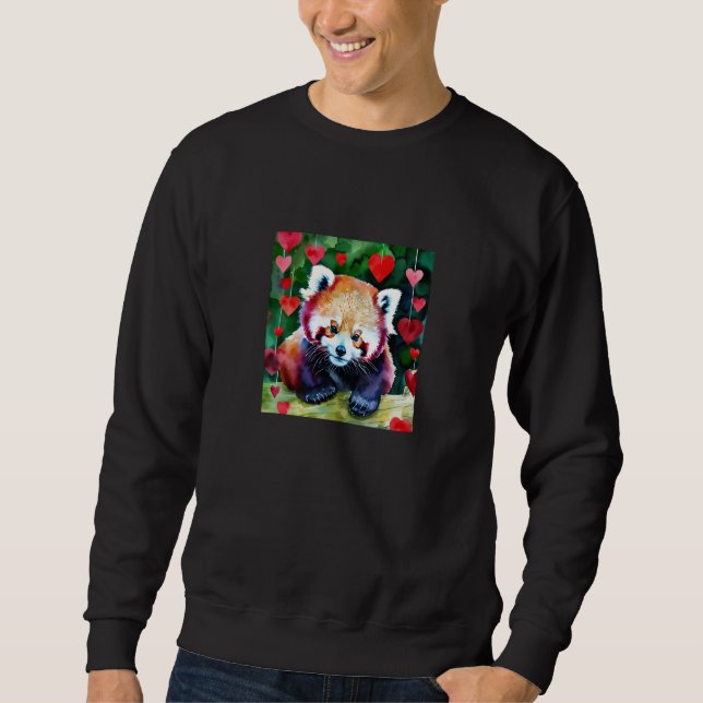 Valentine's Day Love Heart Red Panda Girlfriend Fi Sweatshirt (Front)