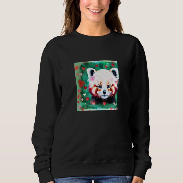 Valentine's Day Love Heart Red Panda Girlfriend Fi Sweatshirt (Front)