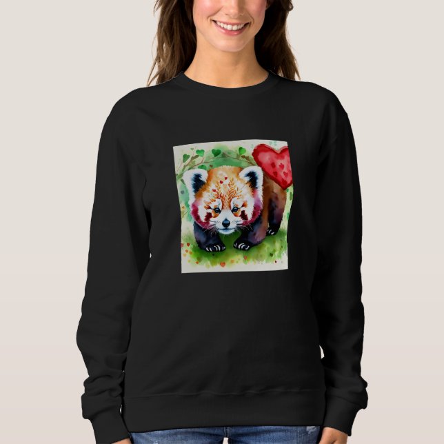 Valentine's Day Love Heart Red Panda Girlfriend Fi Sweatshirt (Front)
