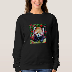 Valentine's Day Love Heart Red Panda Girlfriend Fi Sweatshirt