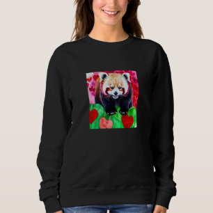 Valentine's Day Love Heart Red Panda Girlfriend Fi Sweatshirt