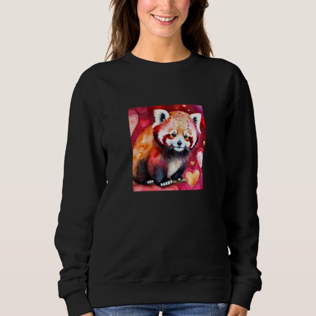 Valentine's Day Love Heart Red Panda Girlfriend Fi Sweatshirt (Front)