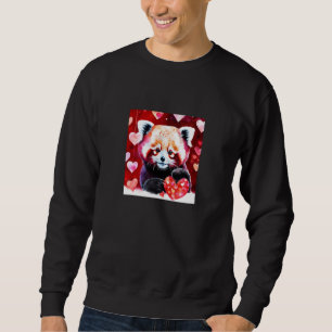 Valentine's Day Love Heart Red Panda Girlfriend Fi Sweatshirt