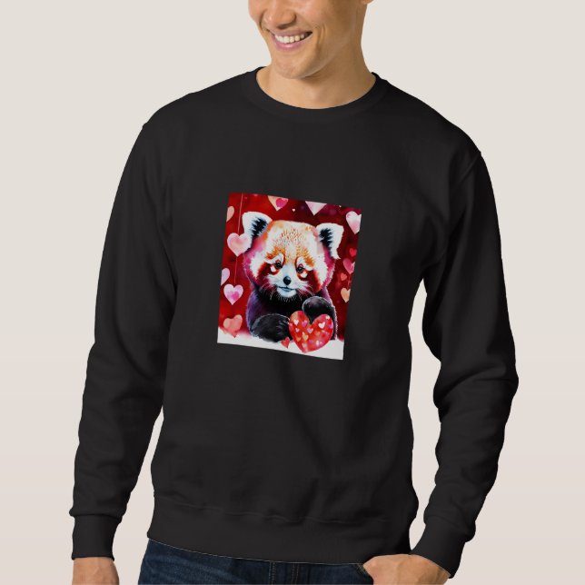 Valentine's Day Love Heart Red Panda Girlfriend Fi Sweatshirt (Front)