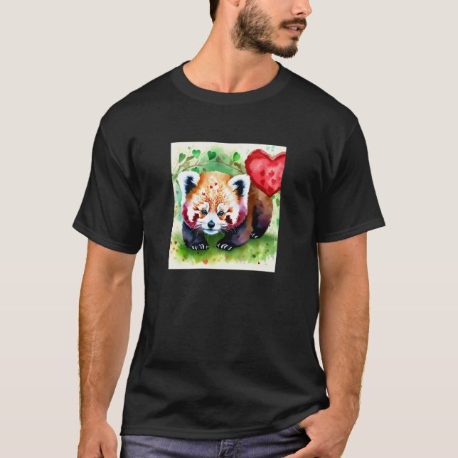 Valentine's Day Love Heart Red Panda Girlfriend Fi T-Shirt (Front)