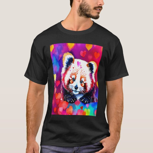 Valentine's Day Love Heart Red Panda Girlfriend Fi T-Shirt (Front)