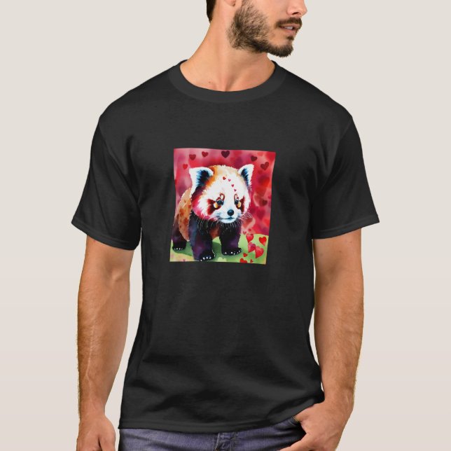 Valentine's Day Love Heart Red Panda Girlfriend Fi T-Shirt (Front)
