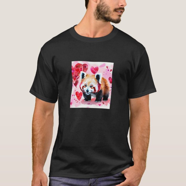 Valentine's Day Love Heart Red Panda Girlfriend Fi T-Shirt (Front)