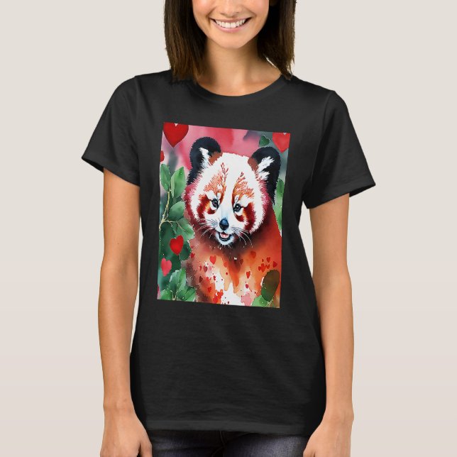 Valentine's Day Love Heart Red Panda Girlfriend Fi T-Shirt (Front)