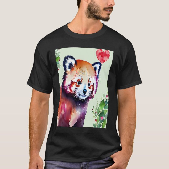 Valentine's Day Love Heart Red Panda Girlfriend Fi T-Shirt (Front)