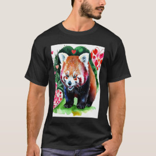 Valentine's Day Love Heart Red Panda Girlfriend Fi T-Shirt