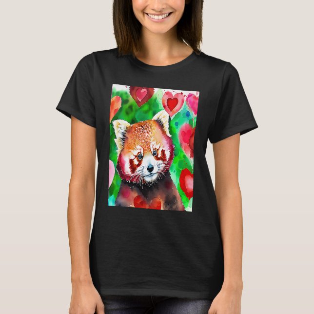 Valentine's Day Love Heart Red Panda Girlfriend Fi T-Shirt (Front)
