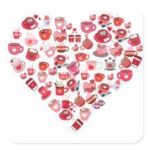 Valentines Day Love Heart Shape Coffee Design