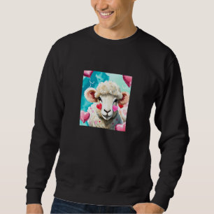 Valentine's Day Love Heart Sheep Girlfriend Fiancé Sweatshirt