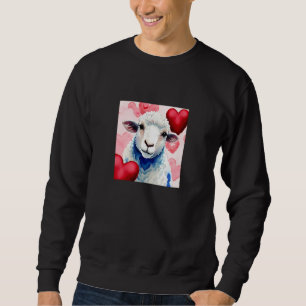 Valentine's Day Love Heart Sheep Girlfriend Fiancé Sweatshirt
