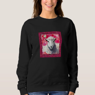 Valentine's Day Love Heart Sheep Girlfriend Fiancé Sweatshirt