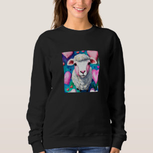 Valentine's Day Love Heart Sheep Girlfriend Fiancé Sweatshirt