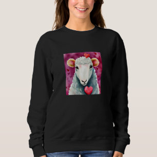 Valentine's Day Love Heart Sheep Girlfriend Fiancé Sweatshirt