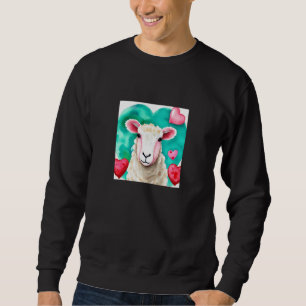 Valentine's Day Love Heart Sheep Girlfriend Fiancé Sweatshirt