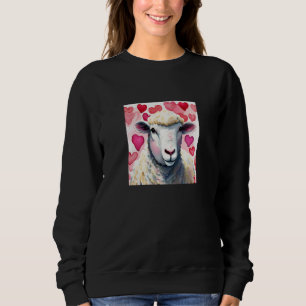 Valentine's Day Love Heart Sheep Girlfriend Fiancé Sweatshirt