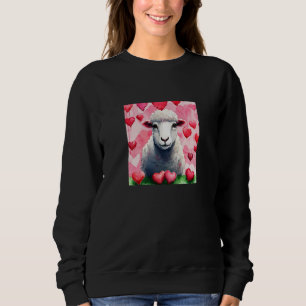 Valentine's Day Love Heart Sheep Girlfriend Fiancé Sweatshirt
