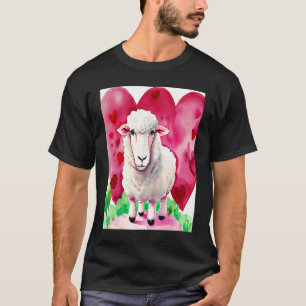 Valentine's Day Love Heart Sheep Girlfriend Fiancé T-Shirt