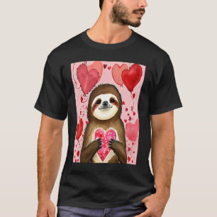 Valentine's Day Love Heart Sloth Girlfriend Fiancé T-Shirt