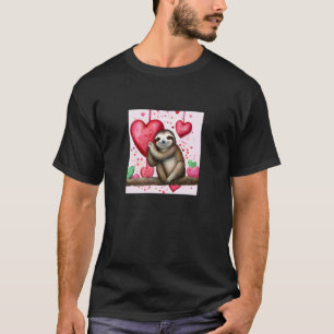 Valentine's Day Love Heart Sloth Girlfriend Fiancé T-Shirt
