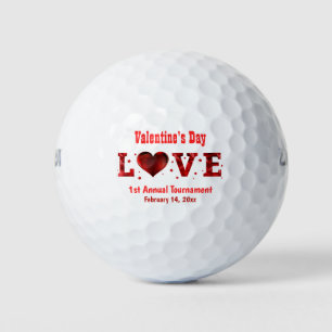 Valentines Day Love Heart Tournament Golf Balls