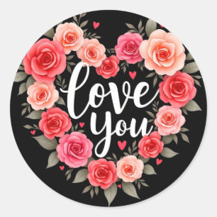 Valentine's Day Love & Hearts Collection ❤️ Classic Round Sticker