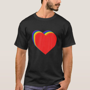 Valentines Day Love Hearts LGBT Gay Pride Flag Equ T-Shirt