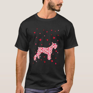Valentines Day Love Hearts Schnauzer Dog Puppy Lov T-Shirt