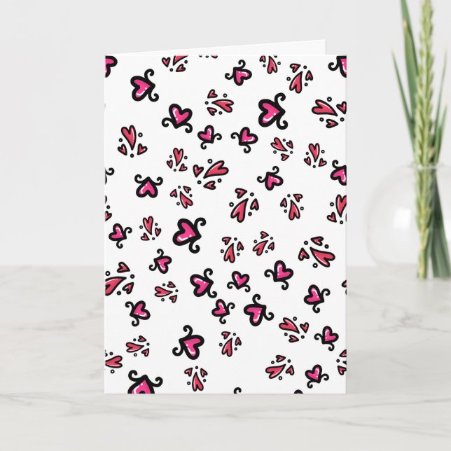 Valentine's Day Love & Hearts Sketchy Doodles, sea Holiday Card (Front)