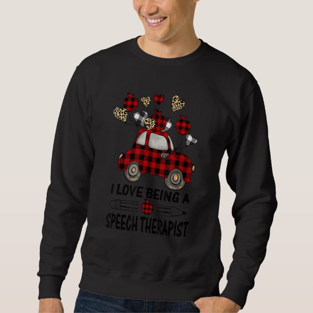 Valentine's Day LOVE Hearts Truck Speech Therapist Sweatshirt (Front)