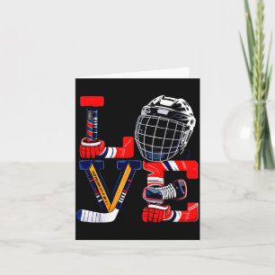 Valentines day love ice hockey items men boys kids card