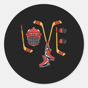 Valentines Day Love Ice Hockey Sports Goalie Men B Classic Round Sticker