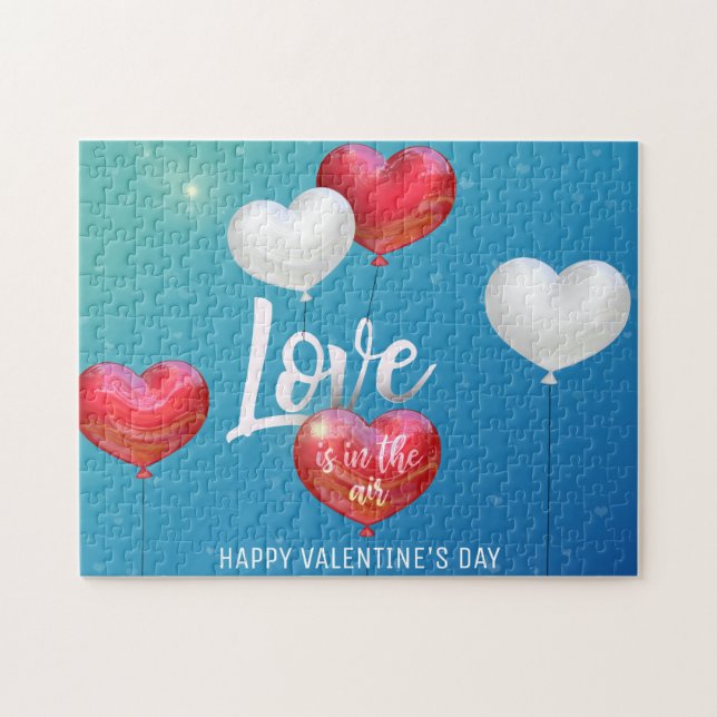 Valentines Day Love Is In The Air Balloons Jigsaw Puzzle (Horizontal)