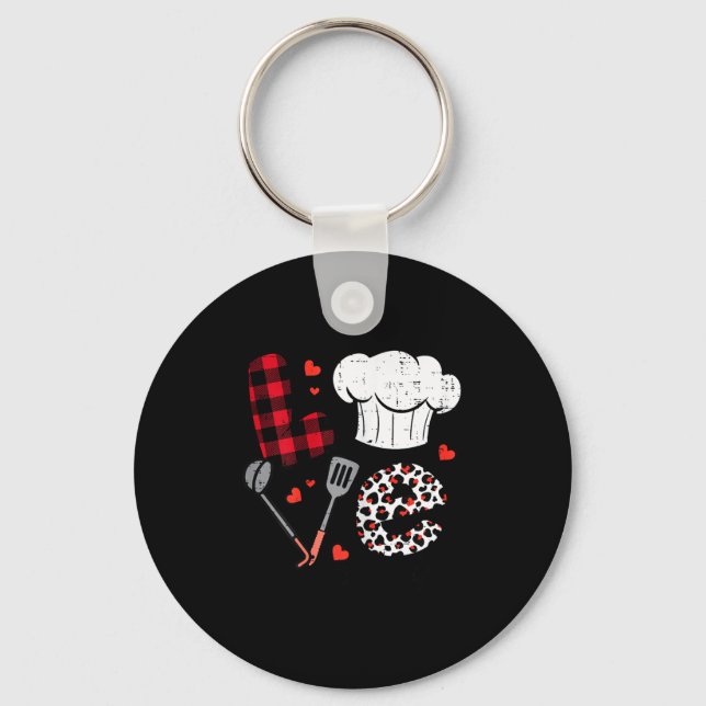 Valentines Day Love Lunch Lady Life School Cafeter Key Ring (Front)
